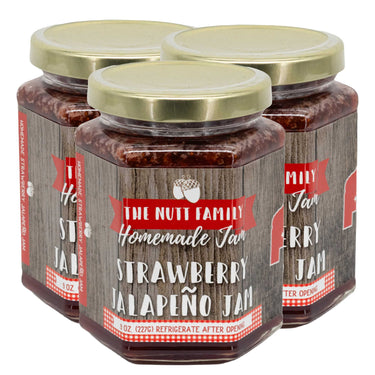 Strawberry Jalapeño Jam | 9 oz. Jar | Pack of 3 | Spicy Fruit Jam | Made with Fresh Fruit | Made in Ravenna, NE